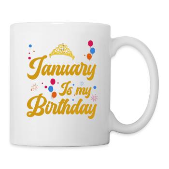 Janvier est mon anniversaire. La célébration de l' - Mug blanc - blanc - Droite