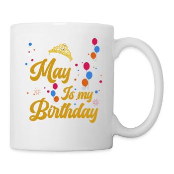 Mai est mon anniversaire, oui. Tout le mois - Mug blanc - blanc - Droite