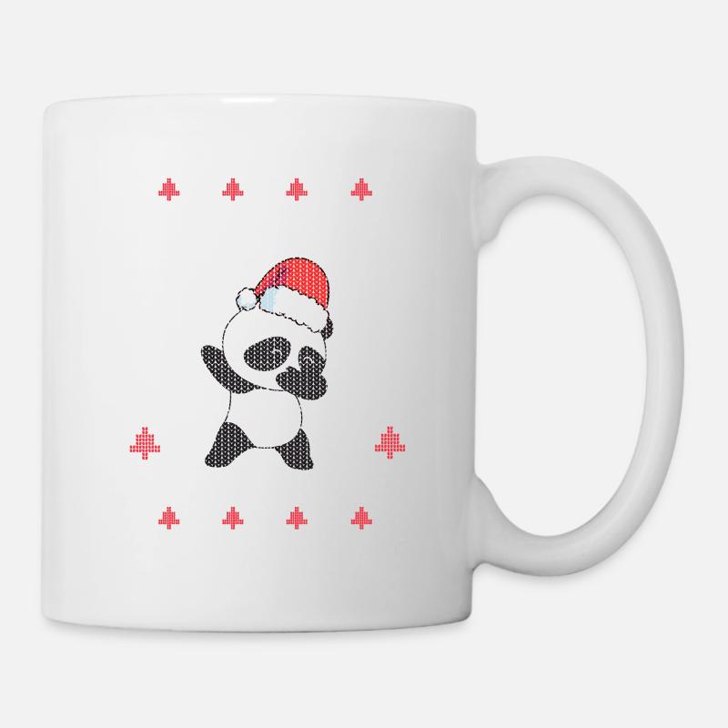 Dabbing à travers le Snow Panda Bear Dab Dance Noël - Mug blanc - blanc