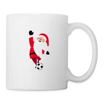 Weihnachtsmann spielt Fußball Weihnachten Fußball - Tasse - Weiß - Rechts