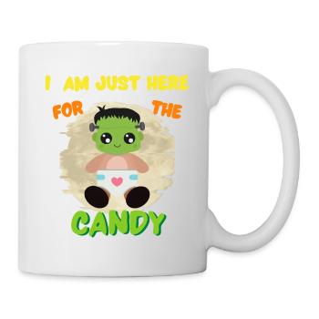 Je suis juste ici pour la chemise d’Halloween drôle de bonbons - Mug blanc - blanc - Droite