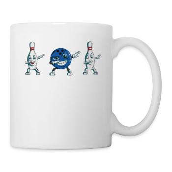 Bowling Fan Bowling Pin Bowlingkugel machten Dab - Tasse - Weiß - Rechts