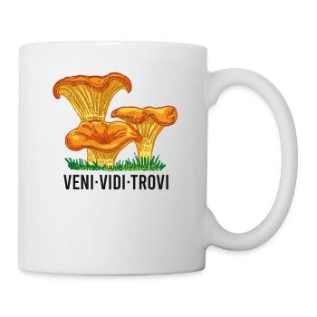 Outfit for mushroom pickers with mountains porcini mushroom mushroom - Mug - white - Right