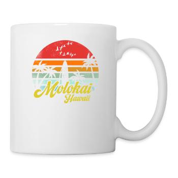 Molokai Hawaii Retro Vintage Hawaiian Beach Pun - Mug - white - Right