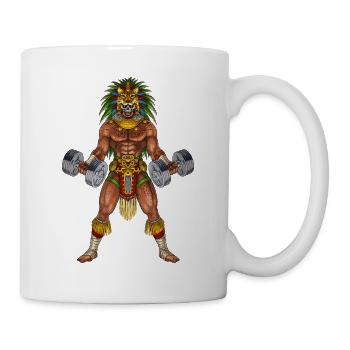 Aztec Warrior Bodybuilder - Mug - white - Right