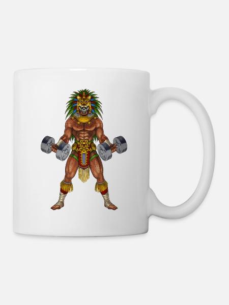 Aztekischer Krieger Bodybuilder - Tasse - Weiß