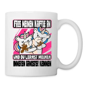 Lustig Einhorn Kaffee Kaffeetrinker Sarkastisch - Tasse - Weiß - Rechts