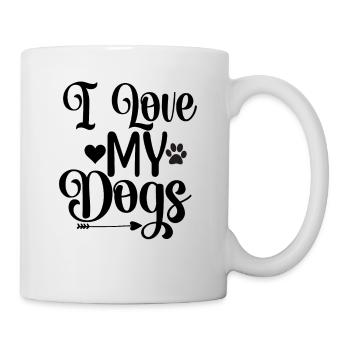 J’aime mes chiens - Mug blanc - blanc - Droite