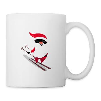 Skifahren Weihnachtsmann Weihnachten Wintersport - Tasse - Weiß - Rechts