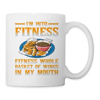 Fitness Whole Basket Of Wings In My Mouth - Tasse - Weiß - Rechts
