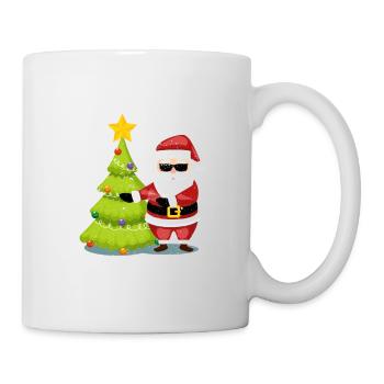 Passer la soie dentaire autour de l’arbre du Père Noël - Mug blanc - blanc - Droite