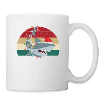 Weihnachtsmann Hai Weihnachten Hai Weihnachtsbaum - Tasse - Weiß - Rechts