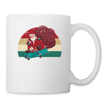 Santa Claus Tricks Skateboard Christmas Skate - Mug - white - Right