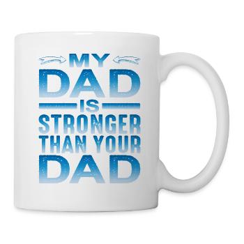 Mon père est plus fort que ton père - Mug blanc - blanc - Droite