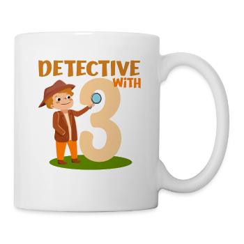 Detective Birthday Boy 3yr Im 3 Years Old Gift - Tasse - Weiß - Rechts