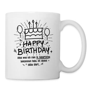 18. Geburtstag Happy Birthday Lustig 18 Jahre - Tasse - Weiß - Rechts