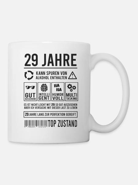 29. Geburtstag Perfektion Lustig 29 Jahre - Tasse - Weiß