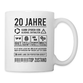 20. Geburtstag Lustig 20 Jahre Perfektion - Tasse - Weiß - Rechts