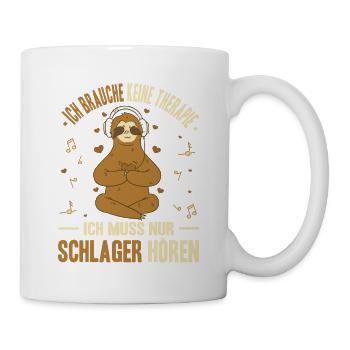Ich Brauche Keine Therapie Ich Muss Nur Schlager - Tasse - Weiß - Rechts