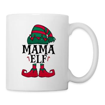 Weihnachten Mama Elf - Tasse - Weiß - Rechts