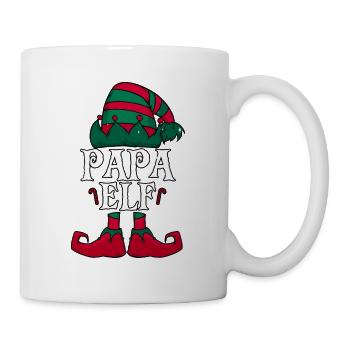 Papa Elf Weihnachten - Tasse - Weiß - Rechts