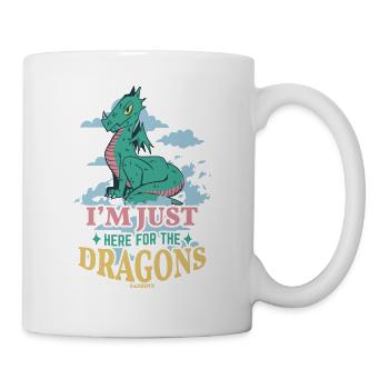 Je suis juste ici pour les dragons - Mug blanc - blanc - Droite