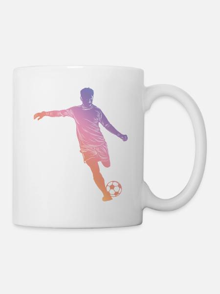 Fußball Silhouette - Tasse - Weiß