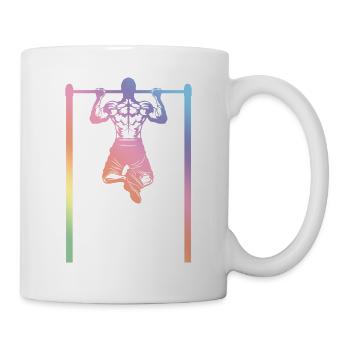 silhouette de fitness calisthenics - Mug blanc - blanc - Droite