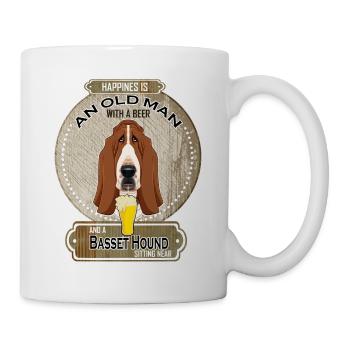 Basset Hound Papa Amateur de bière - Mug blanc - blanc - Droite