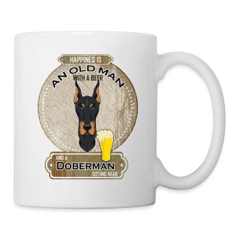 Doberman Dad Beer Lover - Tasse - Weiß - Rechts