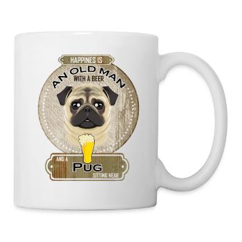 Pug Dad Beer Lover - Tasse - Weiß - Rechts