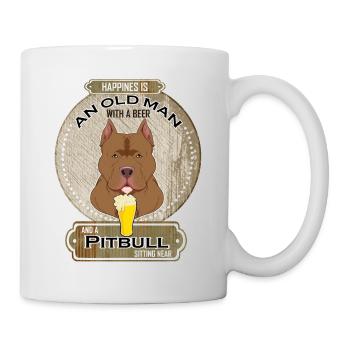 Pitbull Dad Beer Lover - Tasse - Weiß - Rechts