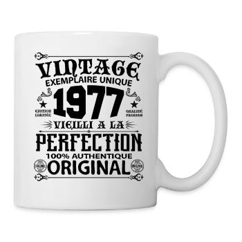 1977 Vintage Anniversaire 1977 original birthday - Mug blanc - blanc - Droite