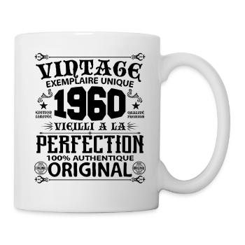 1960 Vintage Anniversaire 1960 original birthday - Mug blanc - blanc - Droite
