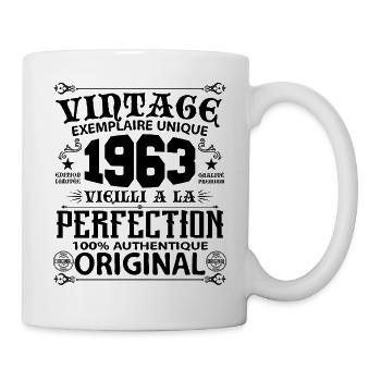 1963 Vintage Anniversaire 1963 original birthday - Mug blanc - blanc - Droite