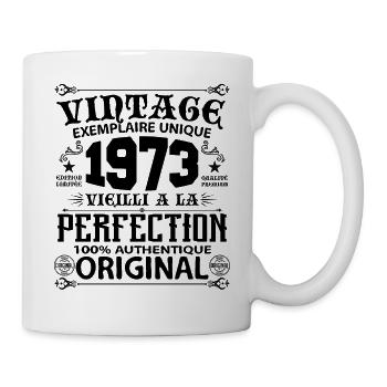 1973 Vintage Anniversaire 1973 original birthday - Mug blanc - blanc - Droite