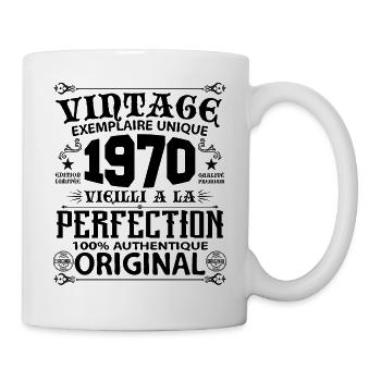 1970 Vintage Anniversaire 1970 original birthday - Mug blanc - blanc - Droite