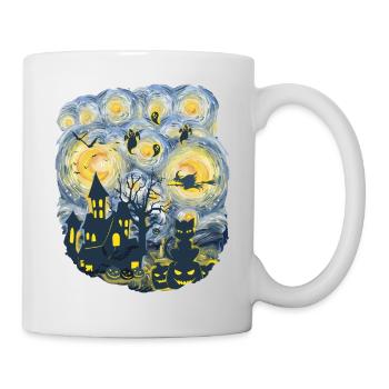 Gespenstischer Abend Mit Kürbissen Gespenstern - Tasse - Weiß - Rechts
