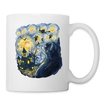 Gespenstischer Abend Mit Kürbissen Gespenstern - Tasse - Weiß - Rechts