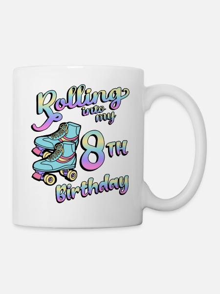 Rouler dans mon patineur quad de 8e anniversaire - Mug blanc - blanc
