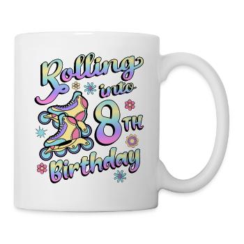 Rouler dans le 8e anniversaire Roller Skater Inline - Mug blanc - blanc - Droite