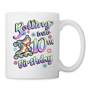 Rolling Into 10th Birthday Roller Skater Inline - Mug - white - Right