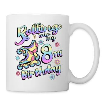 Rolling Into My 8th Birthday Roller Skater Inline - Mug - white - Right