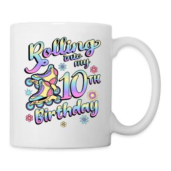 Rouler dans mon patineur à roulettes de 10e anniversaire - Mug blanc - blanc - Droite