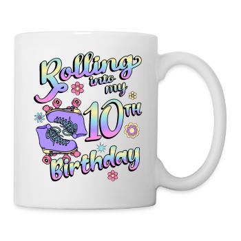 Rolling Into My 10th Birthday Quad Skater - Tasse - Weiß - Rechts