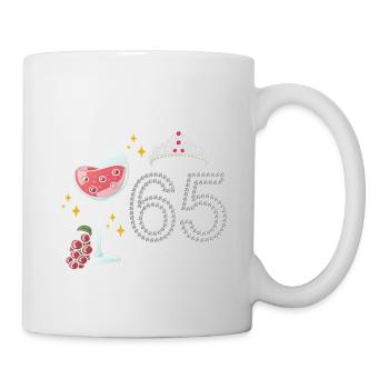 Cheers to 65 years of grapes 65th year celebration - Mug - white - Right