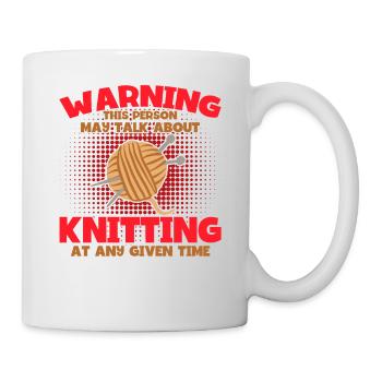 Knitting Yarn Knitting Knitting Fabric Gift - Mug - white - Right