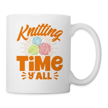 Knitting Yarn Knitting Knitting Fabric Gift - Mug - white - Right