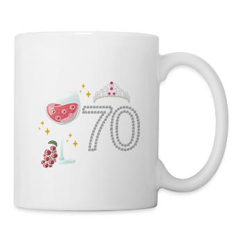 Vive les 70 ans de raisin célébration du 70e anniversaire - Mug blanc - blanc - Droite