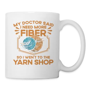 Fil Tricot Tricot Tissu Tricot Cadeau - Mug blanc - blanc - Droite